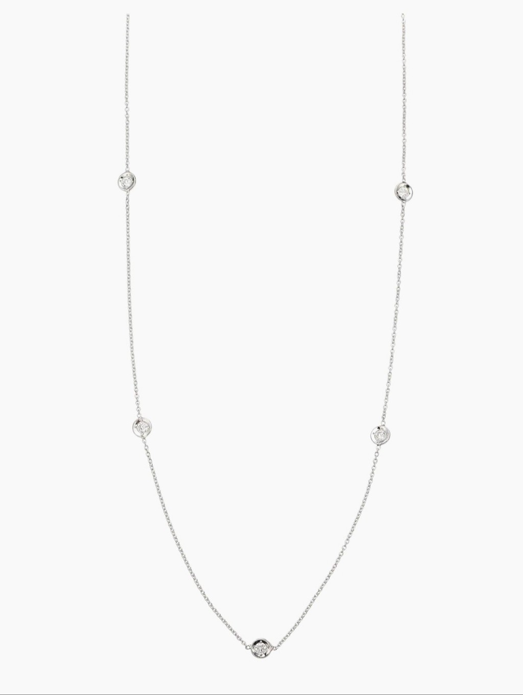 Roberto Coin Diamond By The Inch 18kt White Gold Necklace